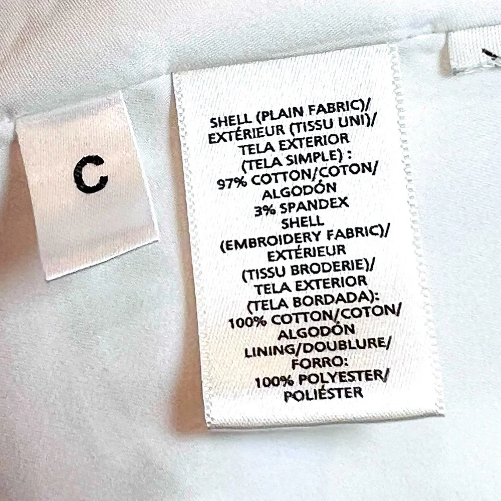 ANN TAYLOR White Eyelet Shirt Dress A-Line Cotton Lace Sleeveless Size 4 Summer - Picture 11 of 17